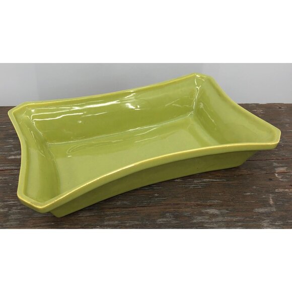 Vintage Green Ceramic Serving Dish 10X7 Kitchenware Tableware Decor - Picture 1 of 11